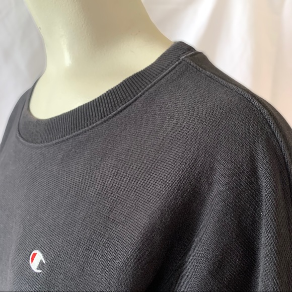 CHAMPION BLACK DRESS SHIRT COTTON CREWNECK OVERSIZED LONG  SLEEVES WOMEN SMALL - Picture 11 of 14